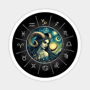 ZODIAC Capricorn - Astrological CAPRICORN - CAPRICORN - ZODIAC sign - Van Gogh style - 8 Magnet